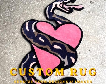 Custom Tufted Design Rugs | Customized tufting Shape Size Anime Rug | Personalized tuft Area Rug | Floor Carpet | Bedroom Living Area Rug