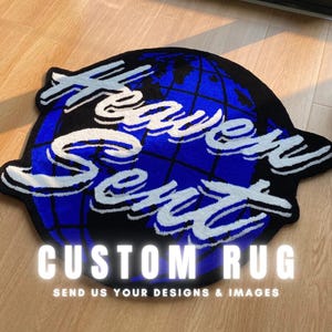 Alfombra con diseño de mechones y logotipo personalizado / Alfombra con forma personalizada / Alfombras con mechones y logotipo empresarial personalizado / Alfombra con mechones y logotipo personalizado / Alfombra con mechones