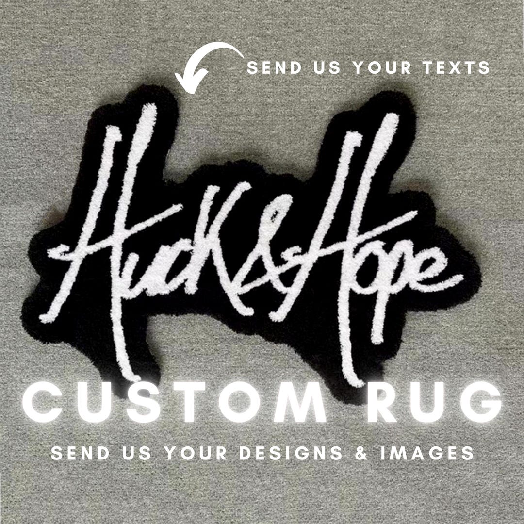 Custom Name Tag Tufted Rugs Design • Name Text Tufting Rug ...