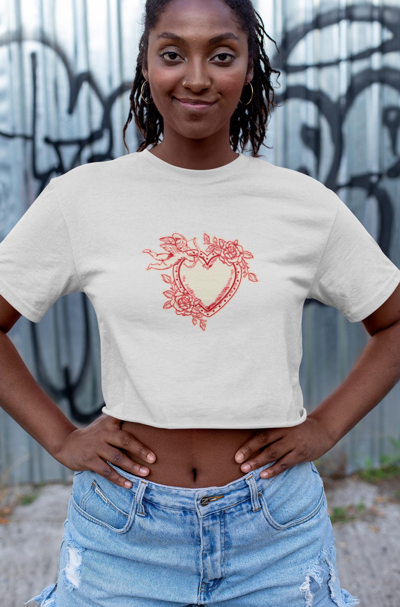 Be Mine Valentine’s Day T-Shirt Women’s – Rainbow Heart Graphic Tee, Short Sleeve Cotton Blend Top, Cute Casual Gift For Girlfriend, Wife, Sister Or Friend - View #12