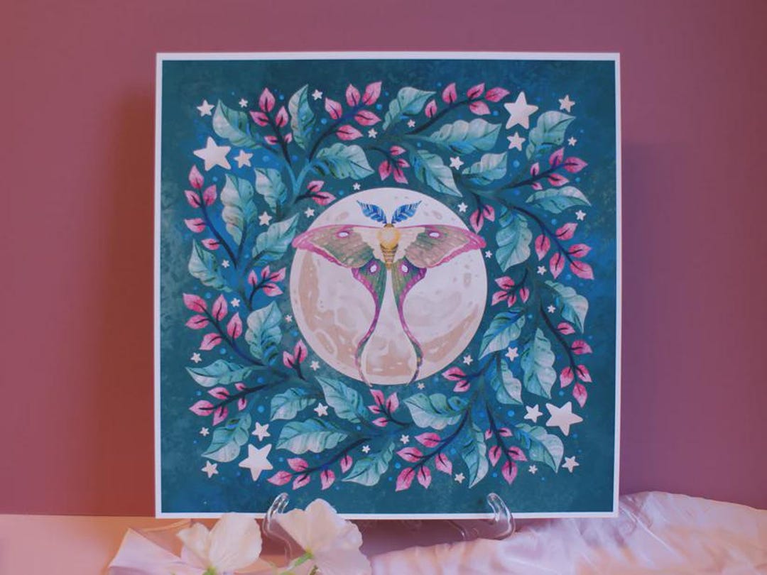Moon Moth - Large - Square Art Print - Etsy