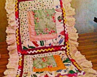 Table runner Handmade Cottage style quilted runner for your table