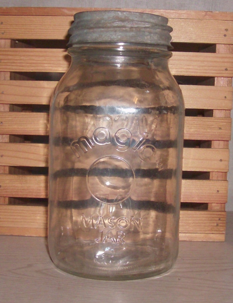 Vintage canning jar Magic Mason rare Mason fruit jar Etsy