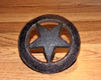 Drawer knobs cast iron drawer pulls Star antiqued  or Pick Your Color