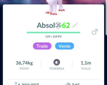 Absol Fashion Week Shiny |  Several available CP - 20K or 80K Ready - Pokemon Trade Go