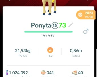 Ponyta | Background Valor |  505 CP - 20K or 80K Ready- Pokemon Trade Go