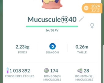 Goomy Shiny |  240 CP - 20K or 80K Ready - Pokemon Trade Go