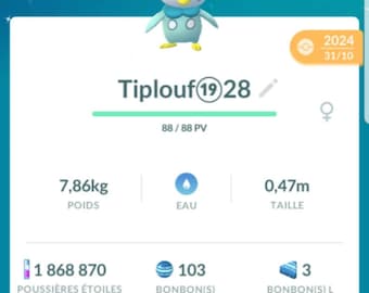 Piplup Halloween Shiny  |  Several available CP - 20K or 80K Ready - Pokemon Trade Go
