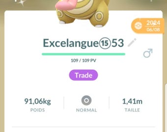 Lickitung Shiny |  544 CP - 20K or 80K Ready - Pokemon Trade Go