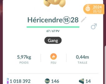 Cyndaquil Shiny |  344 CP - 20K or 80K Ready - Pokemon Trade Go