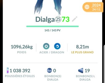 Dialga Origin | Wild Area Background |  2829 CP - 20K or 80K Ready- Pokemon Trade Go
