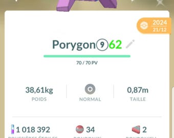 Porygon Shiny |  402 CP - 20K or 80K Ready - Pokemon Trade Go