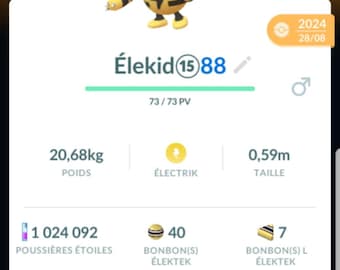 Elekid | Background Instinct |  505 CP - 20K or 80K Ready- Pokemon Trade Go