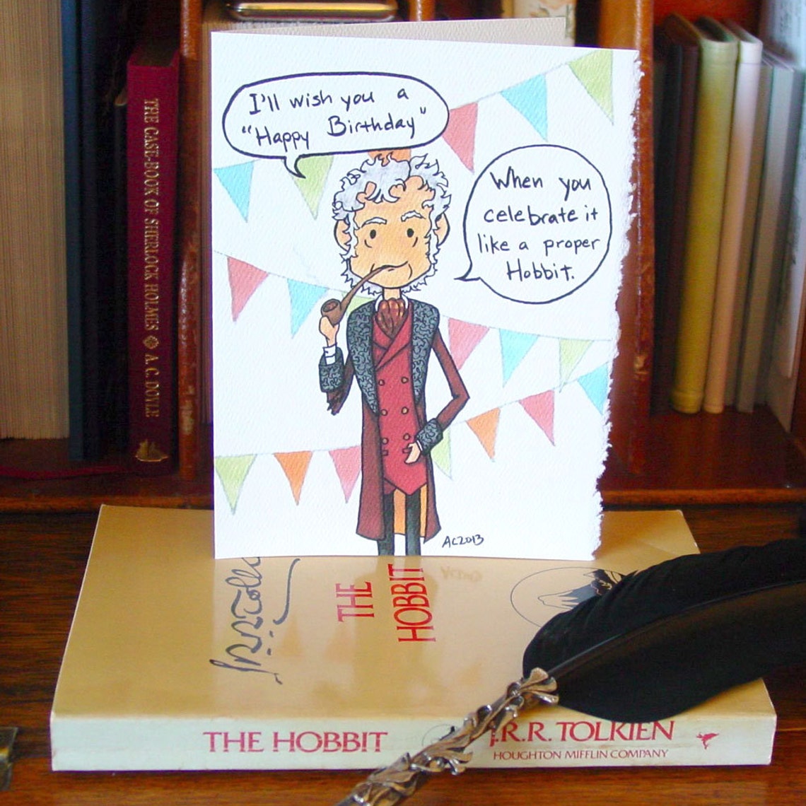 Hobbit Birthday Card Bilbo Baggins Grumpy Old Man Etsy