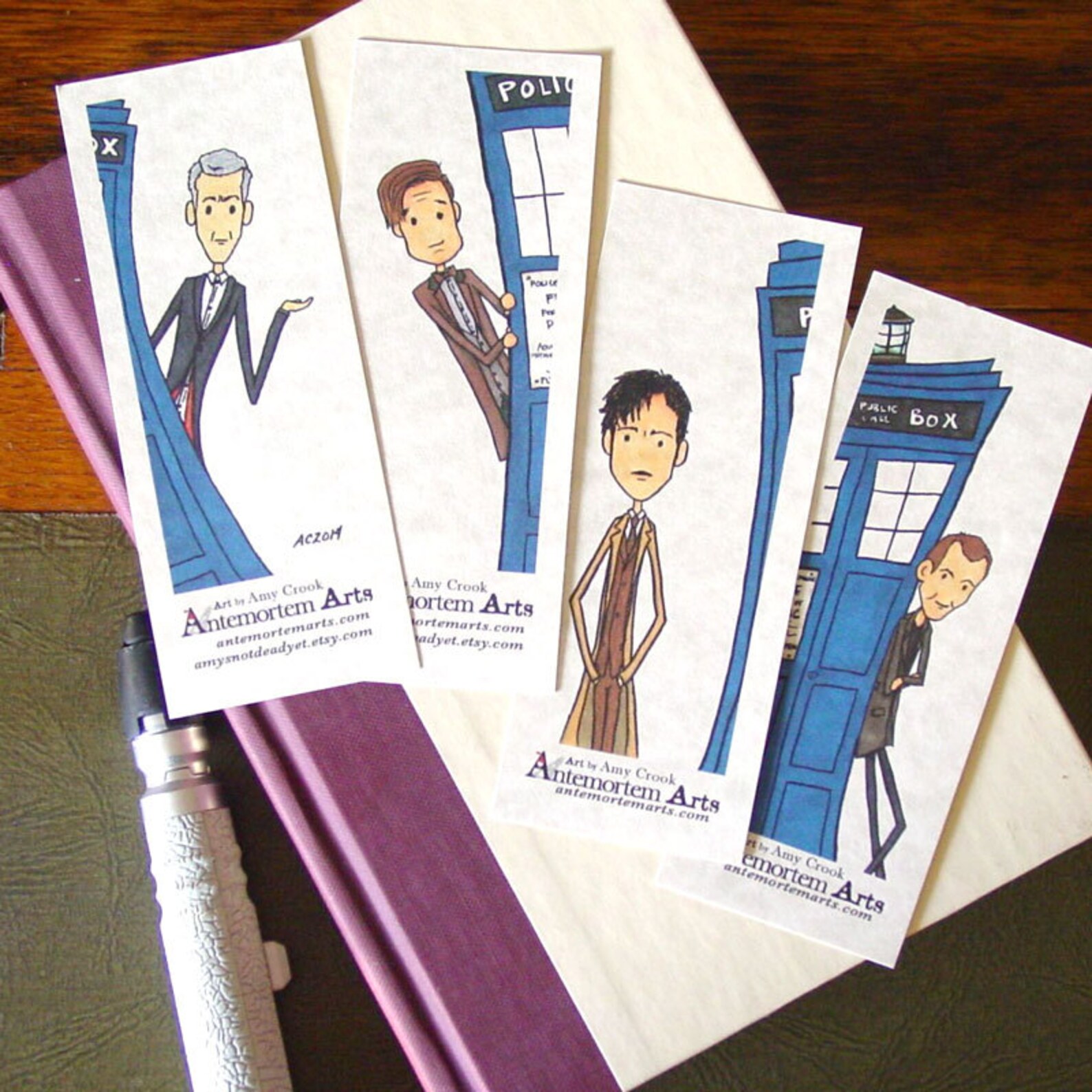 4 Doctor Who Bookmarks Nine Ten Eleven Twelve TARDIS | Etsy