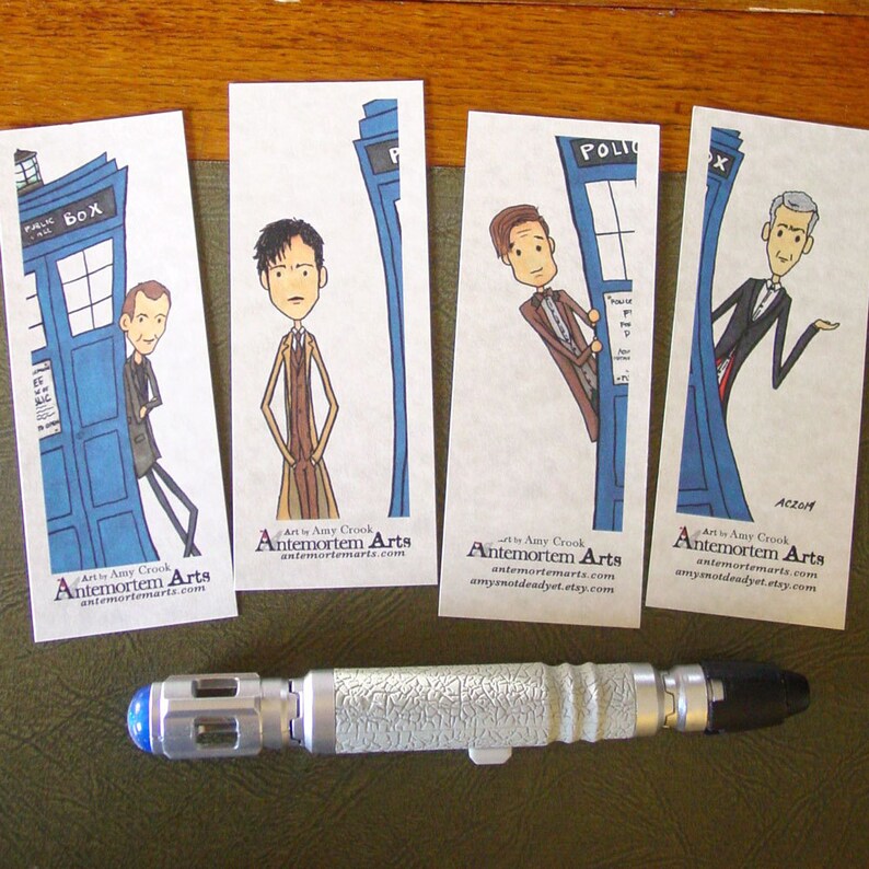 4 Doctor Who Bookmarks Nine Ten Eleven Twelve TARDIS | Etsy