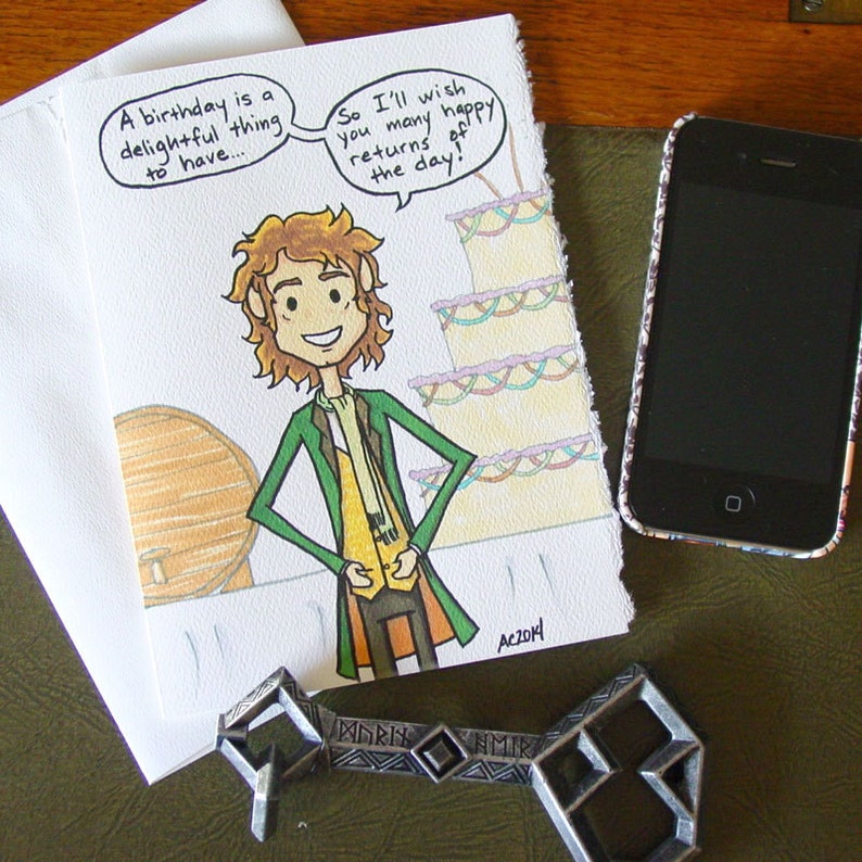 Bilbo Baggins Hobbit Birthday Card Many Happy Returns