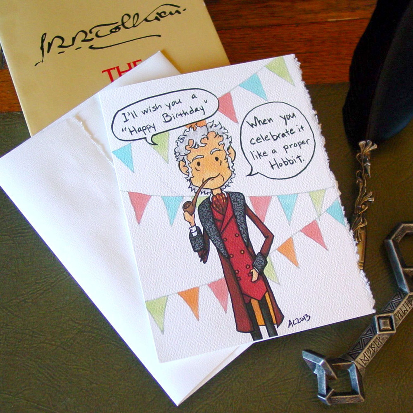 Hobbit Birthday Card Bilbo Baggins Grumpy Old Man Etsy