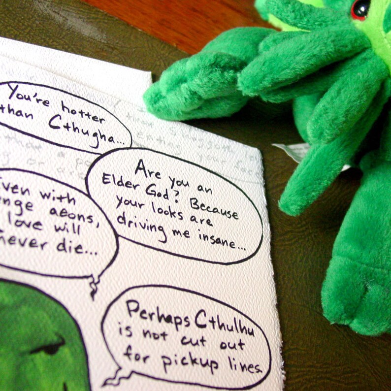 Cthulhu Valentine Pickup Linien Leere Karte Altere Etsy