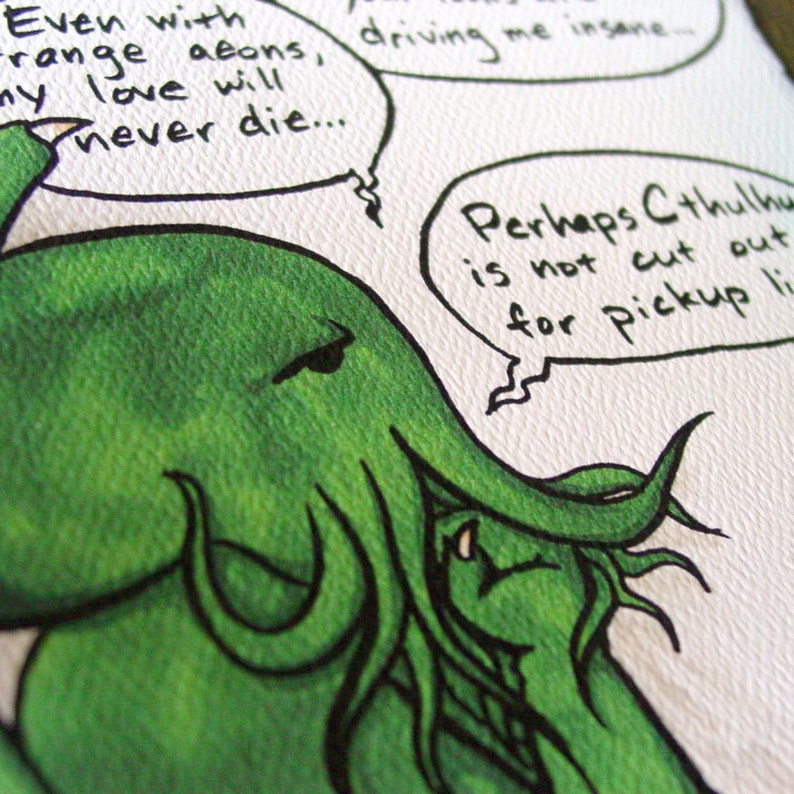 Cthulhu Valentine Pickup Linien Leere Karte Altere Etsy