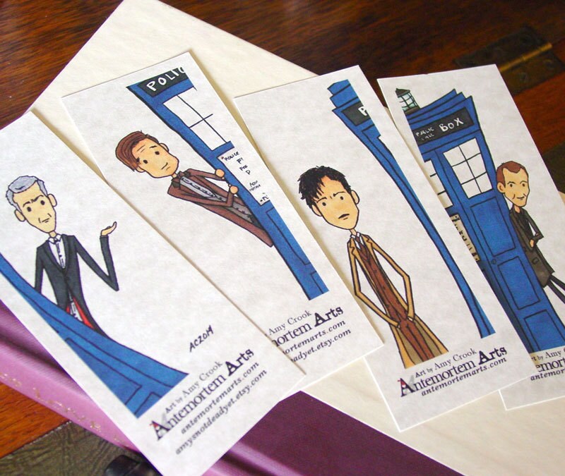4 Doctor Who Bookmarks Nine Ten Eleven Twelve TARDIS | Etsy