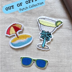 Out of Office Embroidered Patch Collection | Travel Journal Decor (Sticker or Iron-On)
