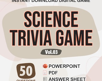 Science Trivia Digital Game (#3) | 50 Questions | Trivia Game | Party Game | Trivia Night | PowerPoint PDF Format | Trivia Quiz Power Point