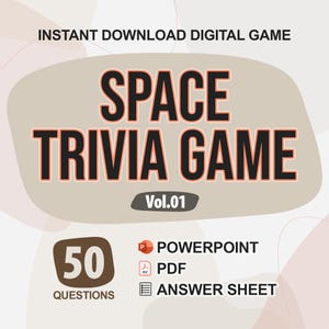 Space and Astronomy Trivia Digital Game (#1) | 50 Questions | Trivia Game | Party Game | Trivia Night | Powerpoint PDF | Power Point Quiz