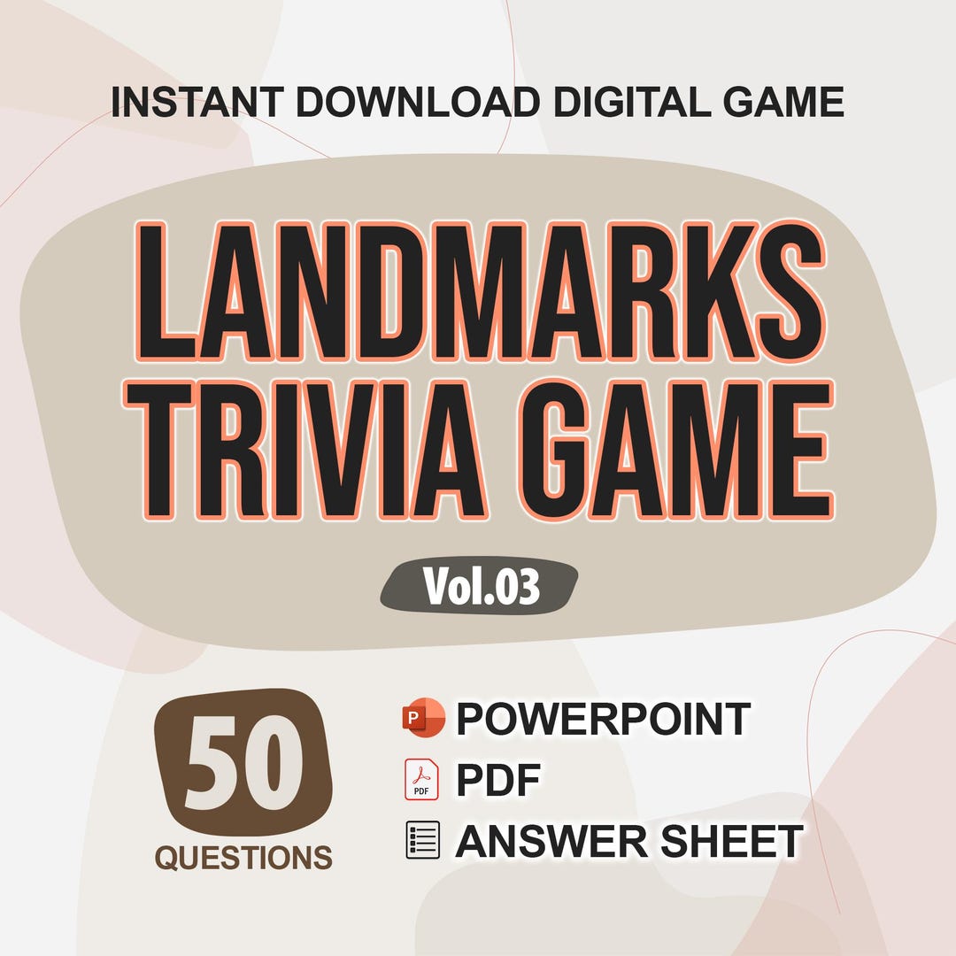 Points Trivia Famous Landmarks Trivia Digital Game (#3) | 50 Questions | Party Game ...