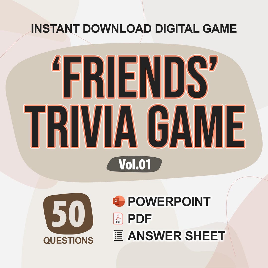 FRIENDS Trivia Digital Game (#1) | 50 Questions | Trivia Game | Party ...