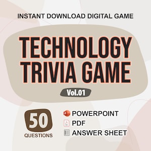 Technology and Innovation Trivia Digital Game (#1) | 50 Questions | Trivia Game | Party Game | Trivia Night | Trivia Quiz PowerPoint and PDF