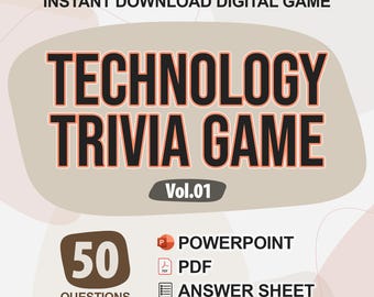 Technology and Innovation Trivia Digital Game (#1) | 50 Questions | Trivia Game | Party Game | Trivia Night | Trivia Quiz PowerPoint and PDF