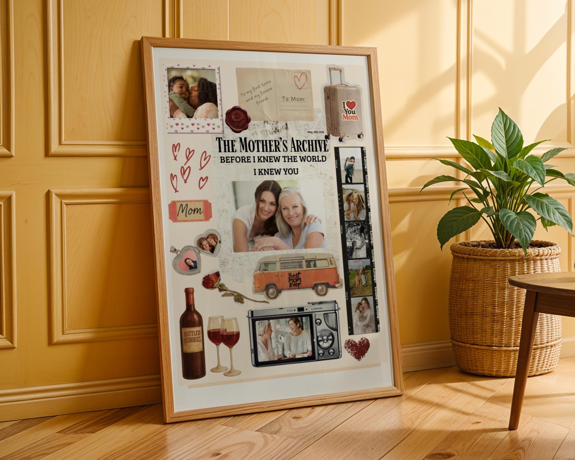 Mothers Day Photo Collage Template Editable Canva Poster Personalized ...