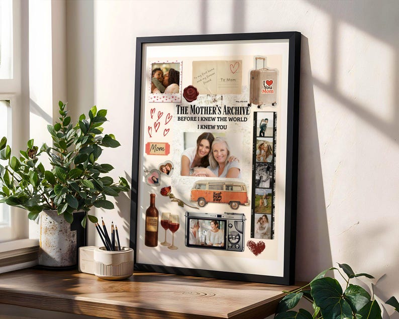Mothers Day Photo Collage Template Editable Canva Poster Personalized ...