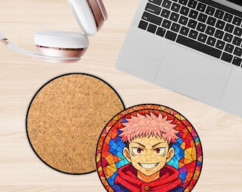 Cursed King Anime Ceramic Coaster – Dark Villain Art