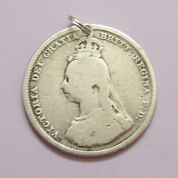 1888 Victorian Shilling Ster Coin Charm