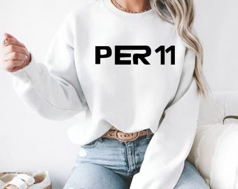 Embroidered Sergio Perez 11, F1 Crewneck, Race Fan Gift