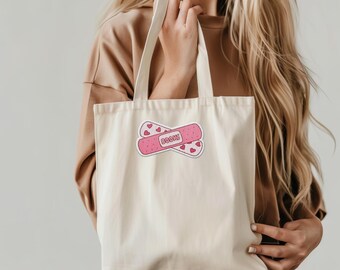 Embroidered! Book Band-Aid! Tote Bag