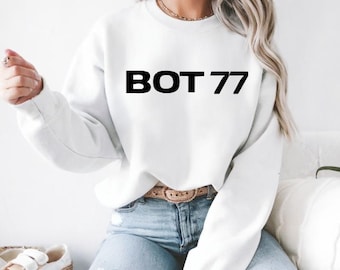 Embroidered Valtteri Bottas 77, F1 Crewneck, Race Fan Gift
