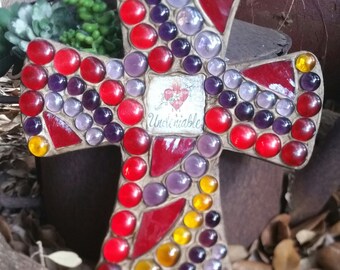 Undeniable Sacred Heart Mosaic Cross