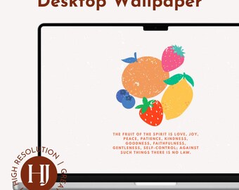 Christlichen Desktop-Hintergrundbild Frucht des Geistes Laptop Hintergrund Glauben ästhetischen inspirierenden Desktop-Digital-Schrift-Design