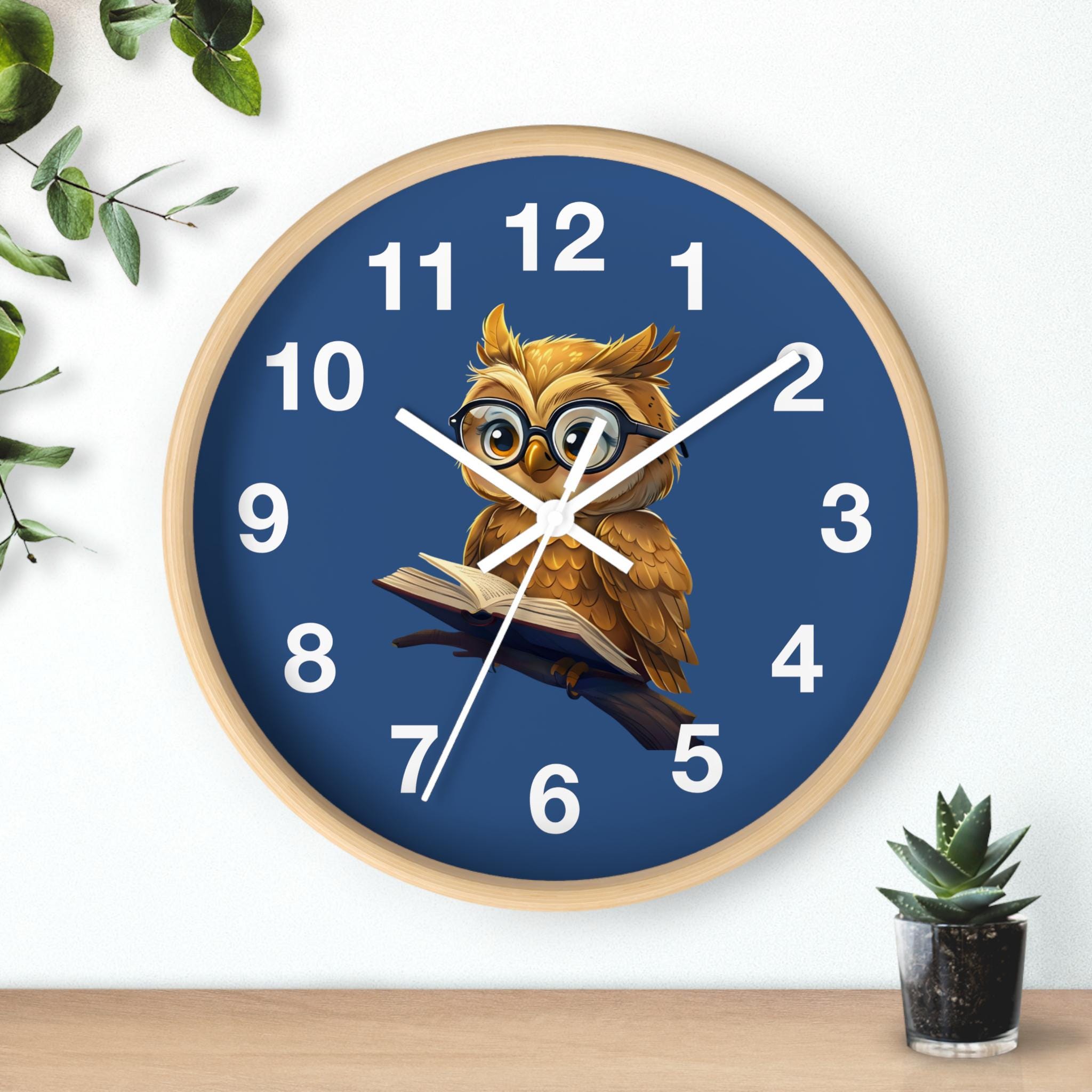 Wise Owl Wall Clock | Inspiring Knowledge | Silent Design | Conversation Piece