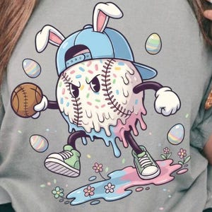 Diseño PNG de béisbol de Pascua para sublimación de camisetas