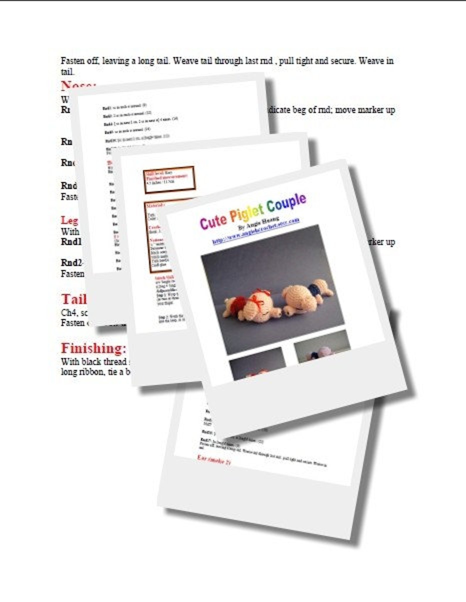 Cute Piglet Couple PDF Pattern - Etsy