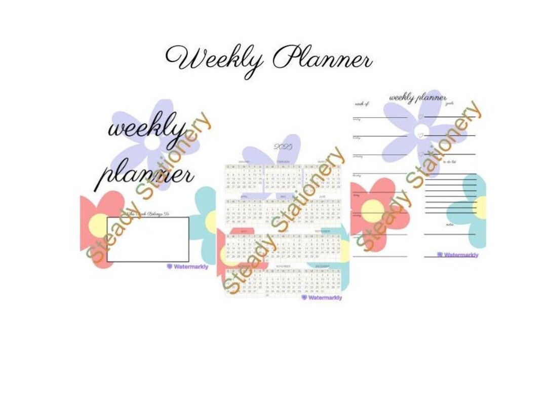 Floral Weekly Planner Printable Weekly Planner PDF Undated Planner for ...