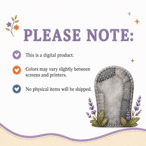 Digital product note: This is a digital product, colors may vary. No physical items.