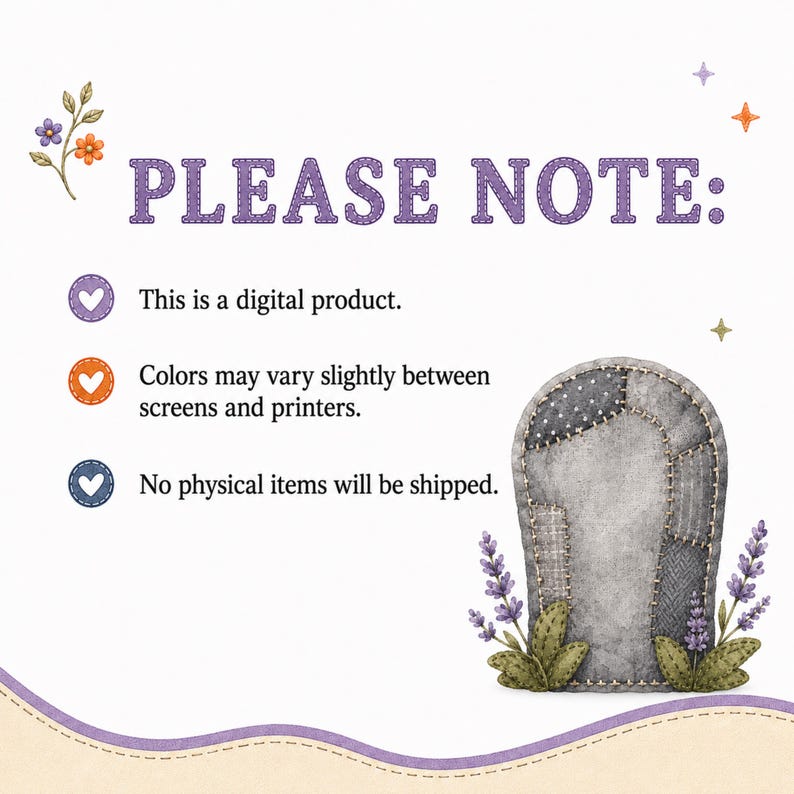 Digital product note: This is a digital product, colors may vary. No physical items.