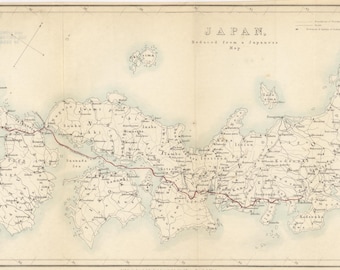 1775年の日本地図 – 18世紀後半の江戸時代、島嶼、地方、都市、海岸線