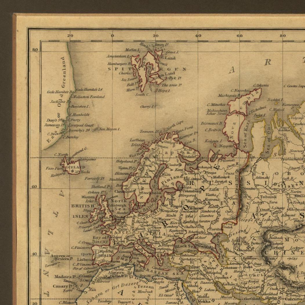 Vintage Historical World Map - 1840 Mercator's World Map Print
