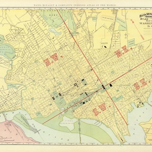 Vintage Washington D.C. Map Print: 1800s Historical US City (Digital Download) High Resolution - Great DIY Projects